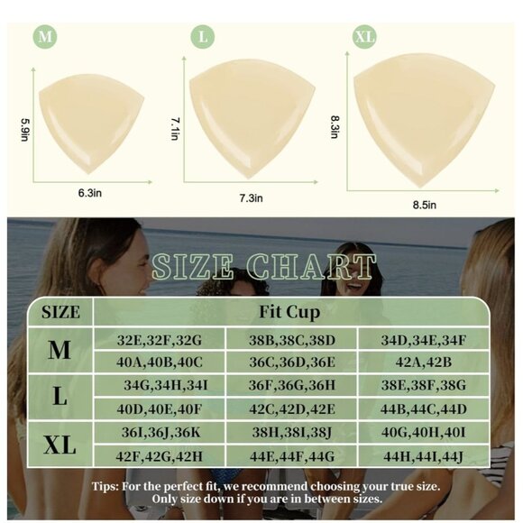 Sticky Bra Inserts Push Up - Double Sided Adhesive Breast Pads Sz Large - Picture 11 of 12